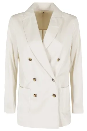 Cream Blazer With Classic Lapel