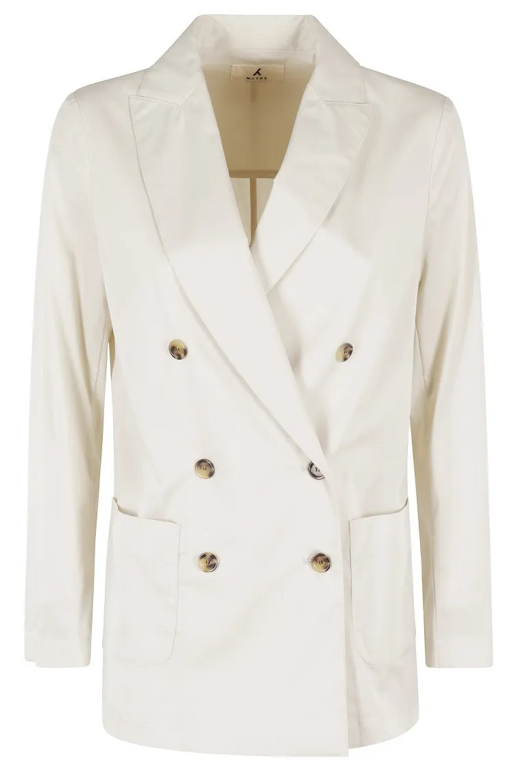 Cream Blazer With Classic Lapel