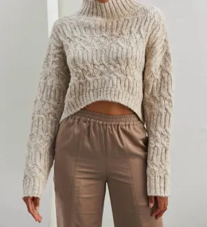 Crescent - Lenore Mock Neck Cropped Sweater