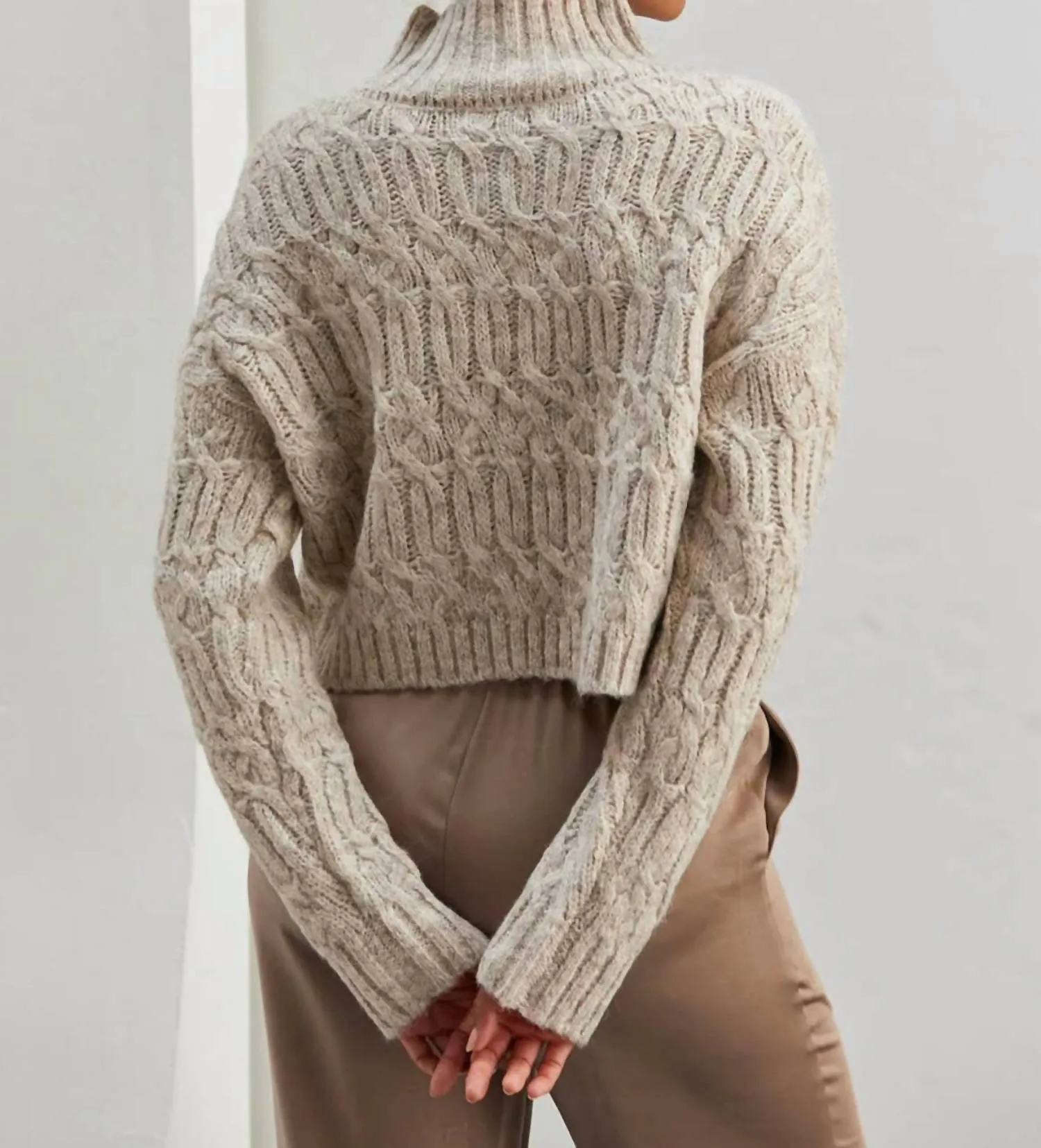 Crescent - Lenore Mock Neck Cropped Sweater