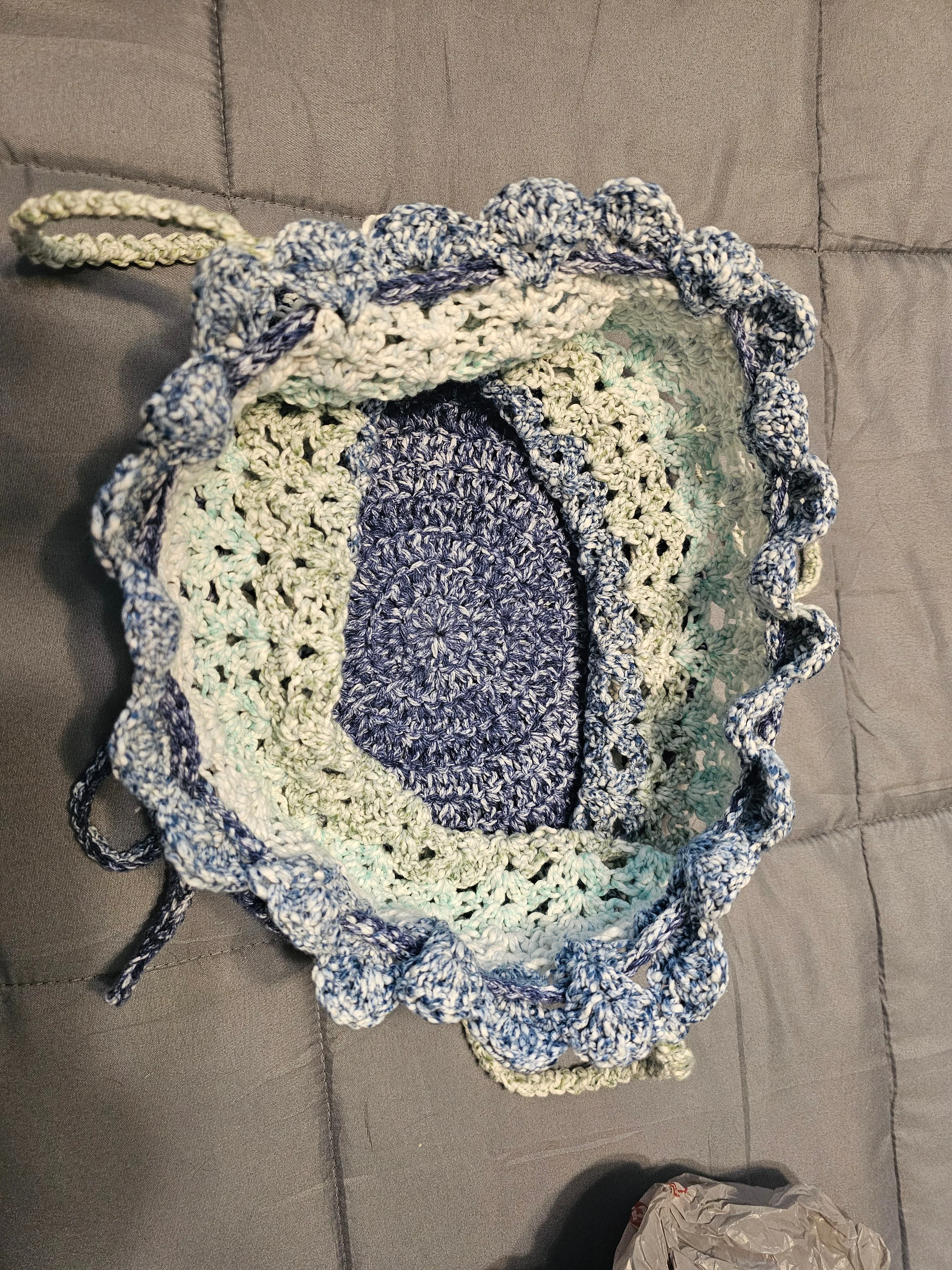 Crochet Boho Drawstring Bucket Bag