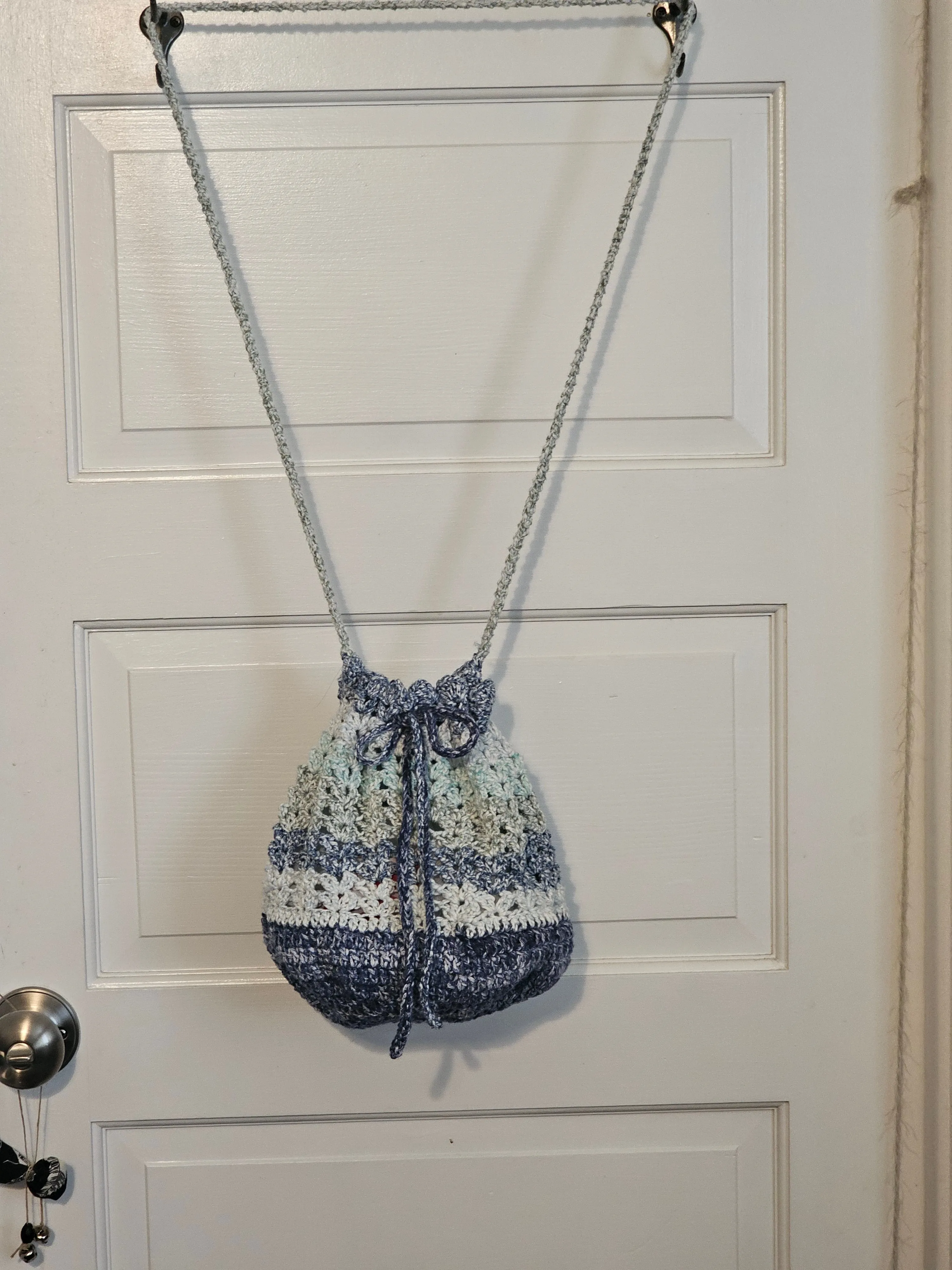 Crochet Boho Drawstring Bucket Bag