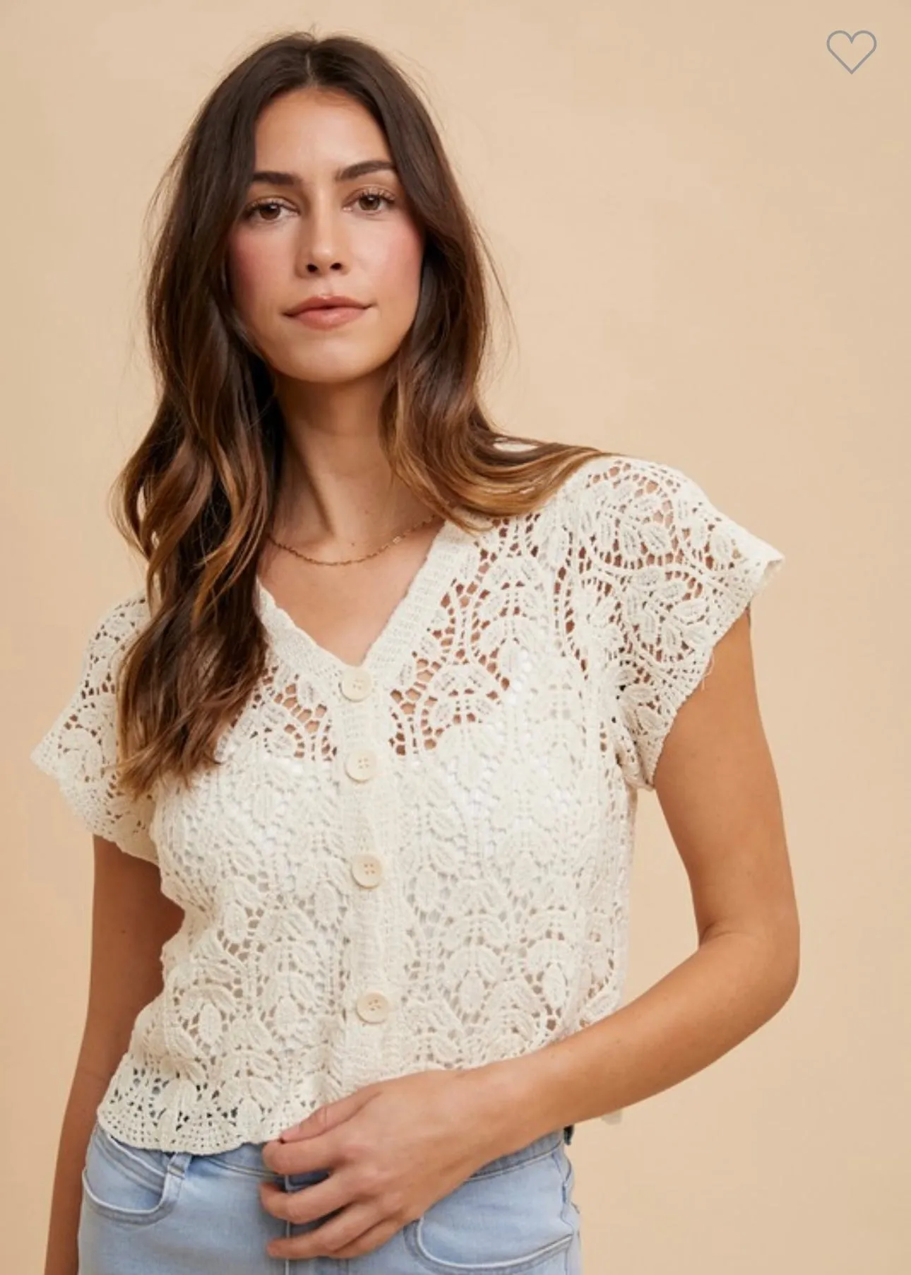 Crochet Short Sleeve Cardigan