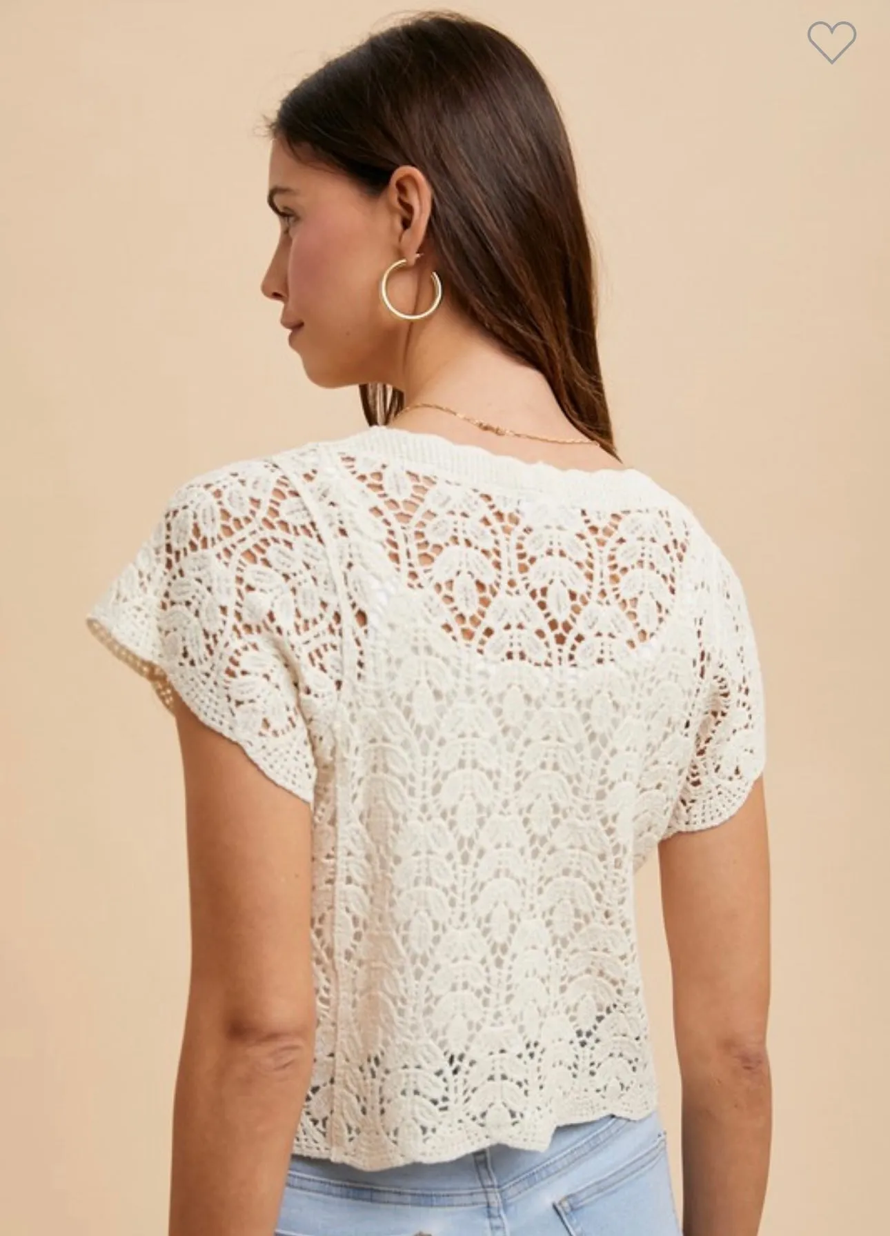 Crochet Short Sleeve Cardigan