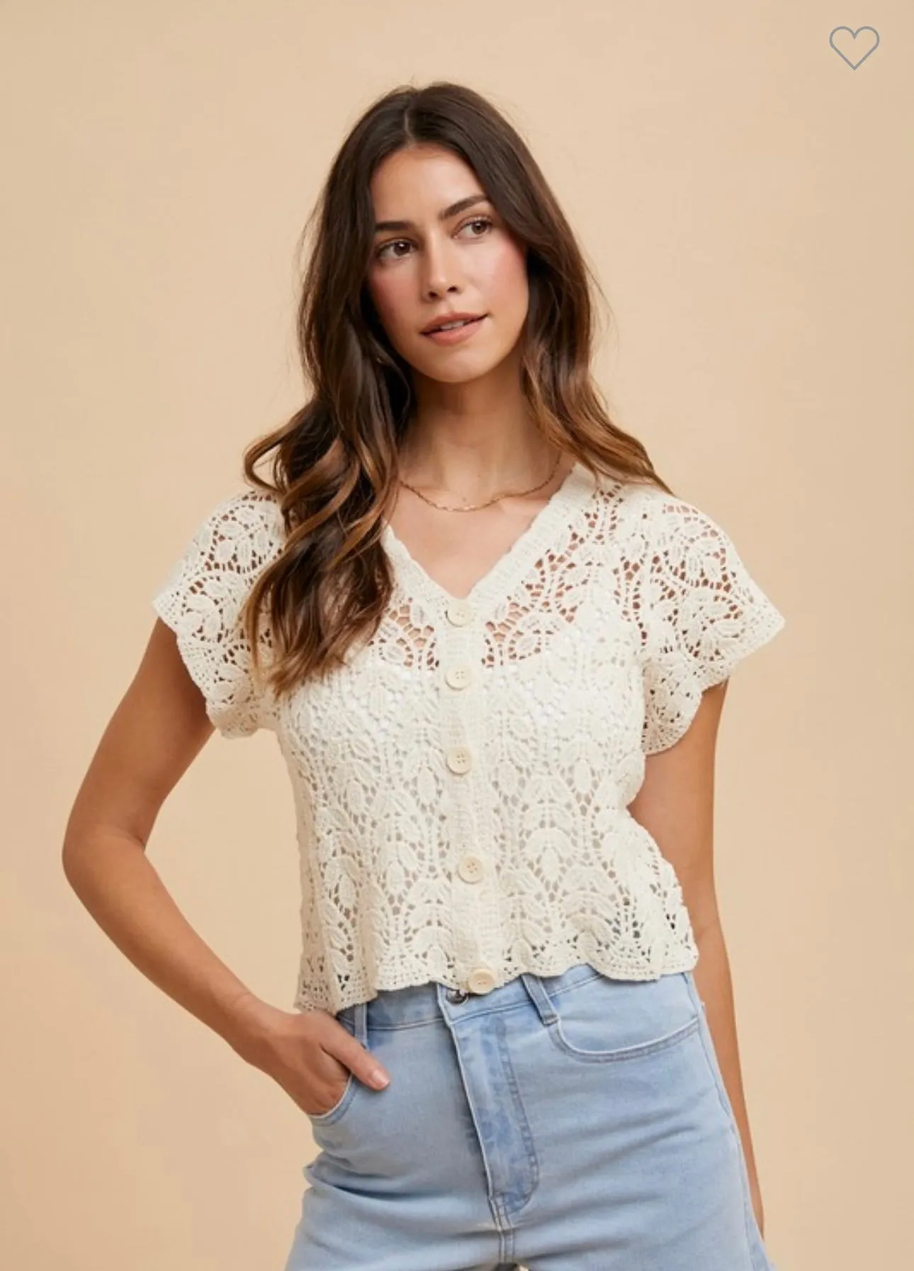 Crochet Short Sleeve Cardigan