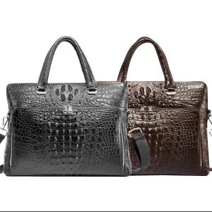 Crocodile Handbags for Men Genuine Leather Laptop Bag High Quality Leather A4 Business Shoulder Bags Male Large Briefcases