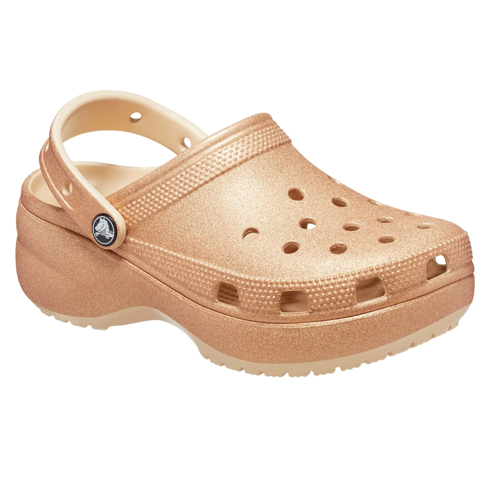 Crocs 207241 Classic Platform Glitter Clog Sandalen für Damen