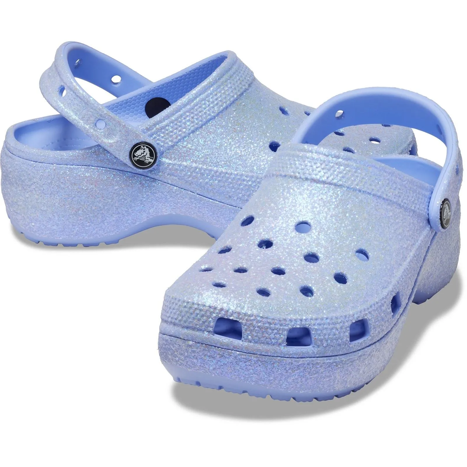 Crocs 207241 Classic Platform Glitter Clog Sandalen für Damen