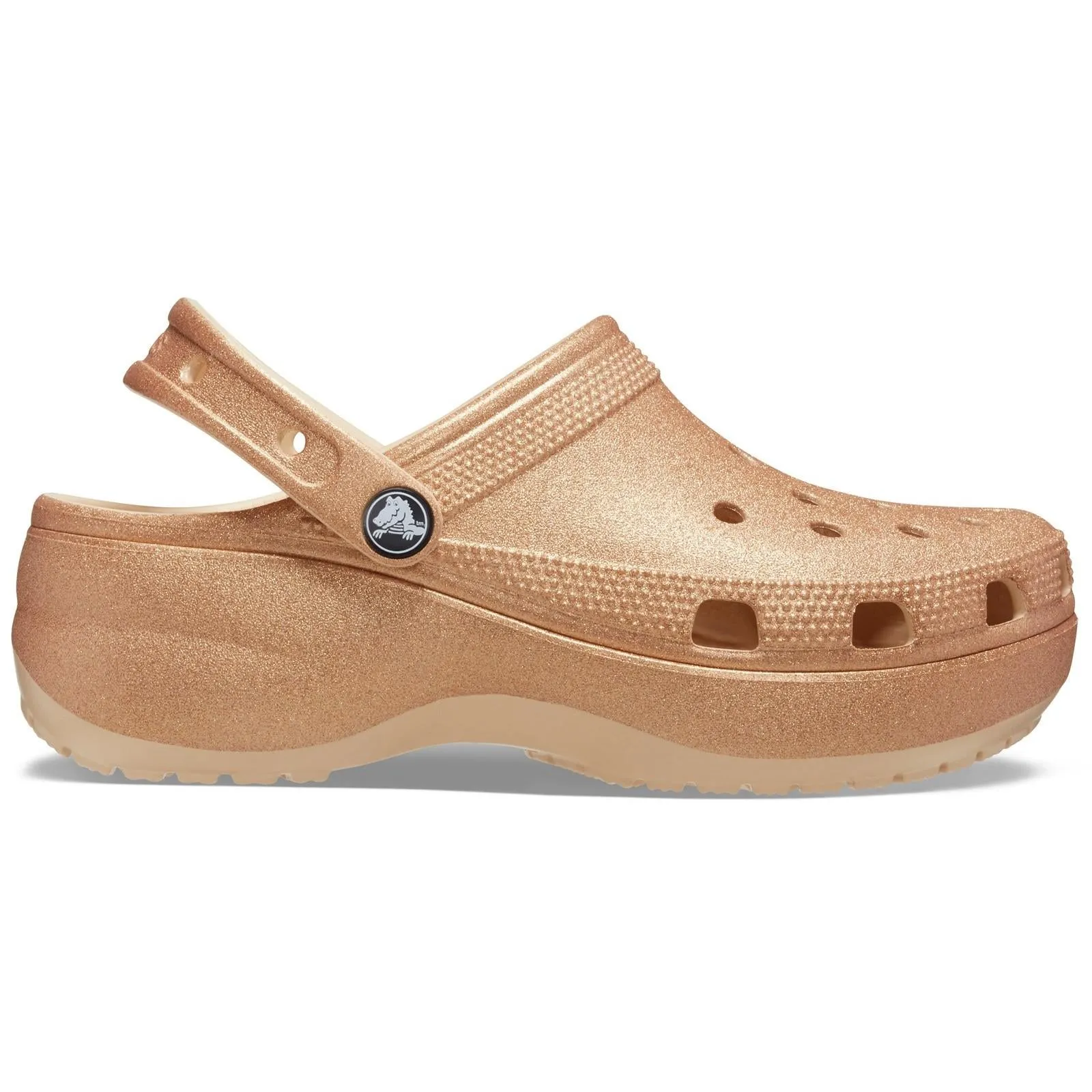 Crocs 207241 Classic Platform Glitter Clog Sandalen für Damen