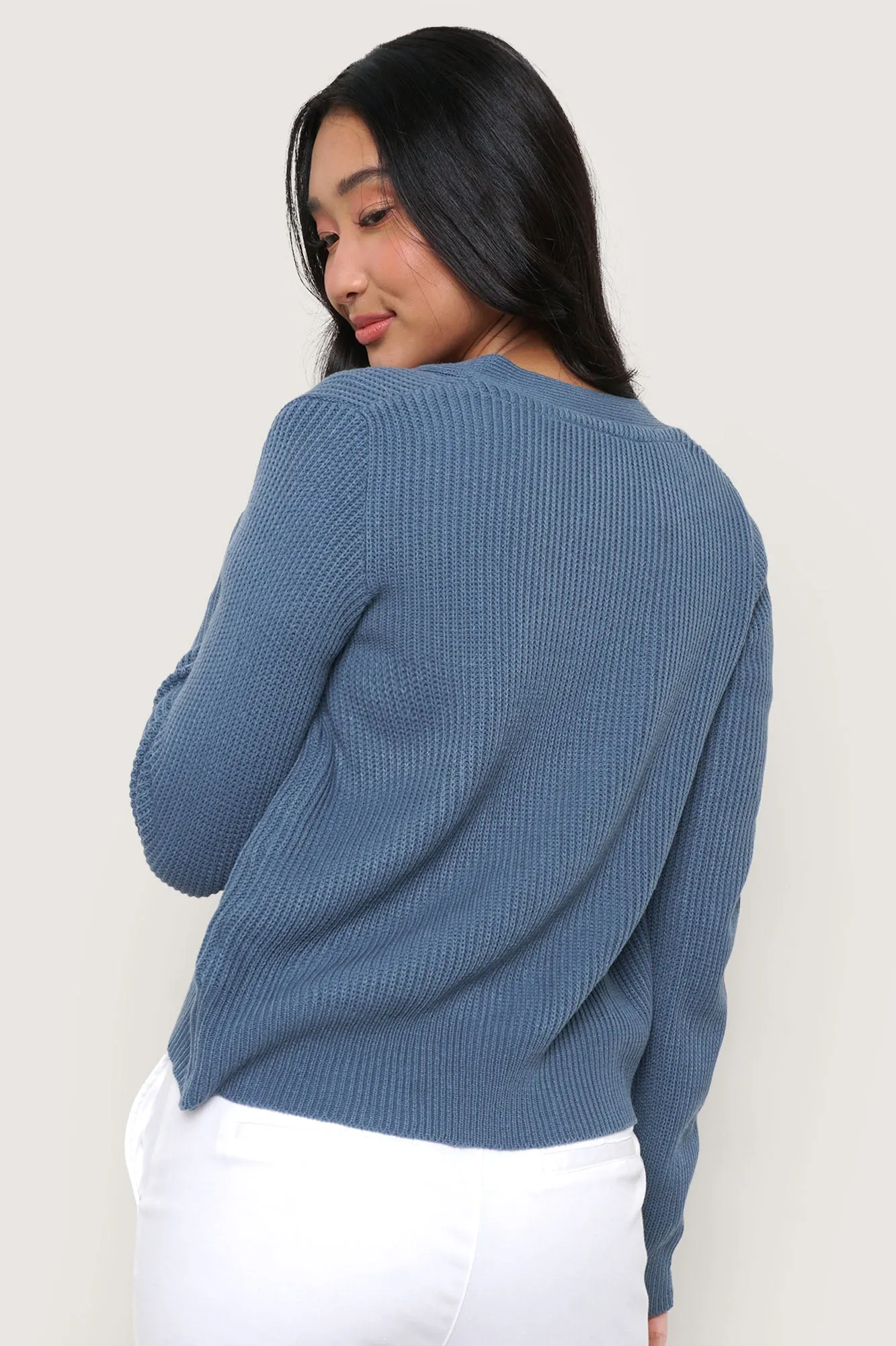 Cropped Cardigan with Patch Pockets