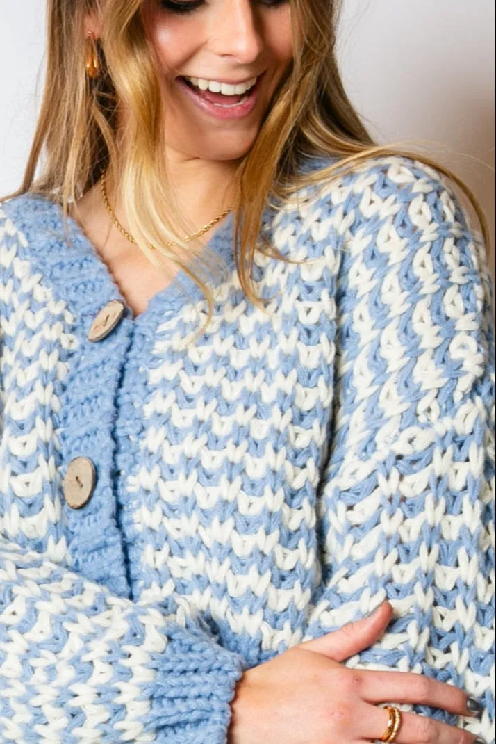 Cropped Chunky Knit Cardigan