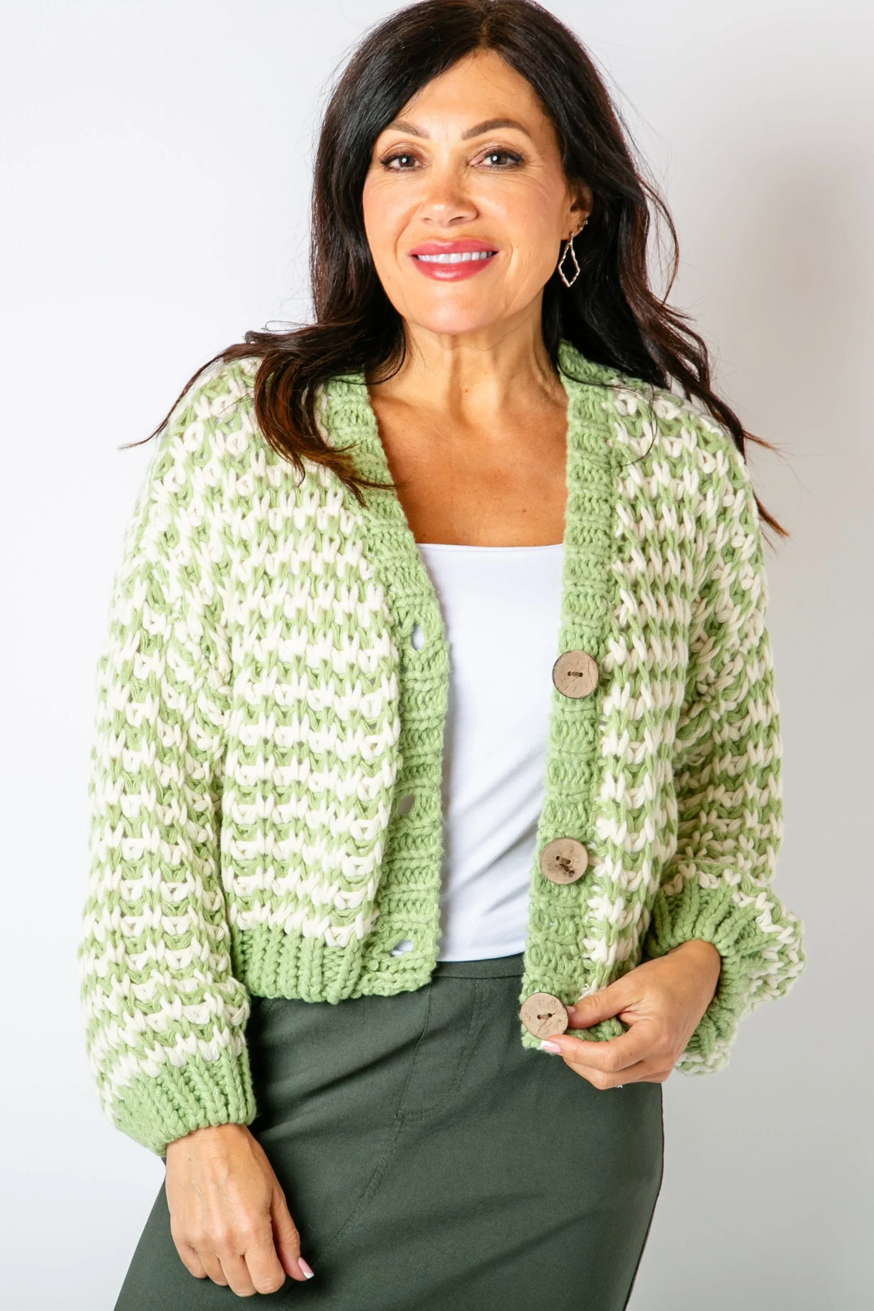 Cropped Chunky Knit Cardigan