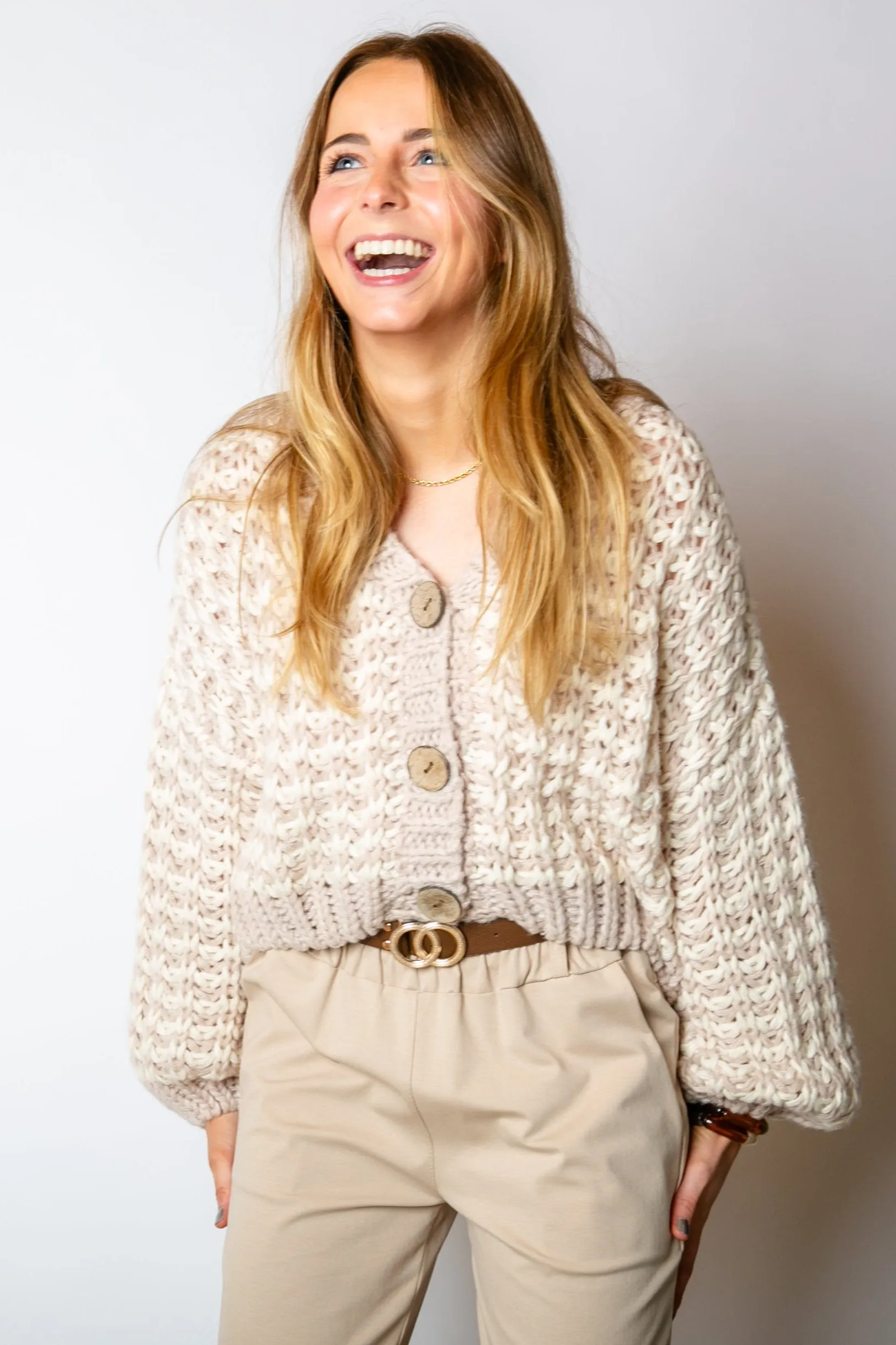 Cropped Chunky Knit Cardigan