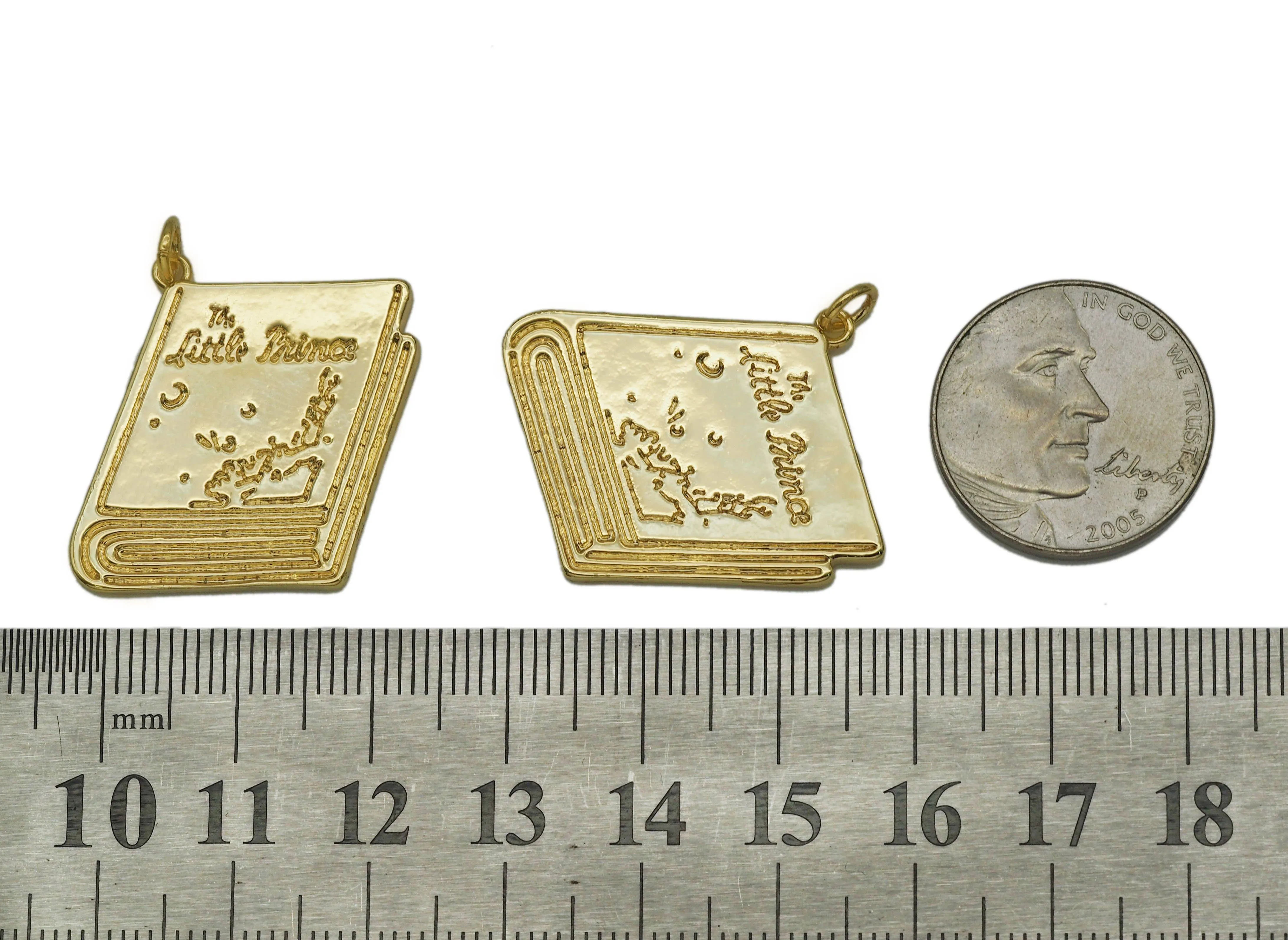 CZ Book Shape Charm, Sku#L661