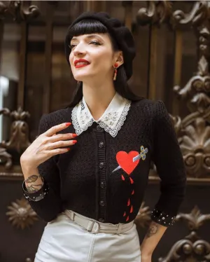DAGGER THROUGH THE HEART CARDIGAN *BLACK