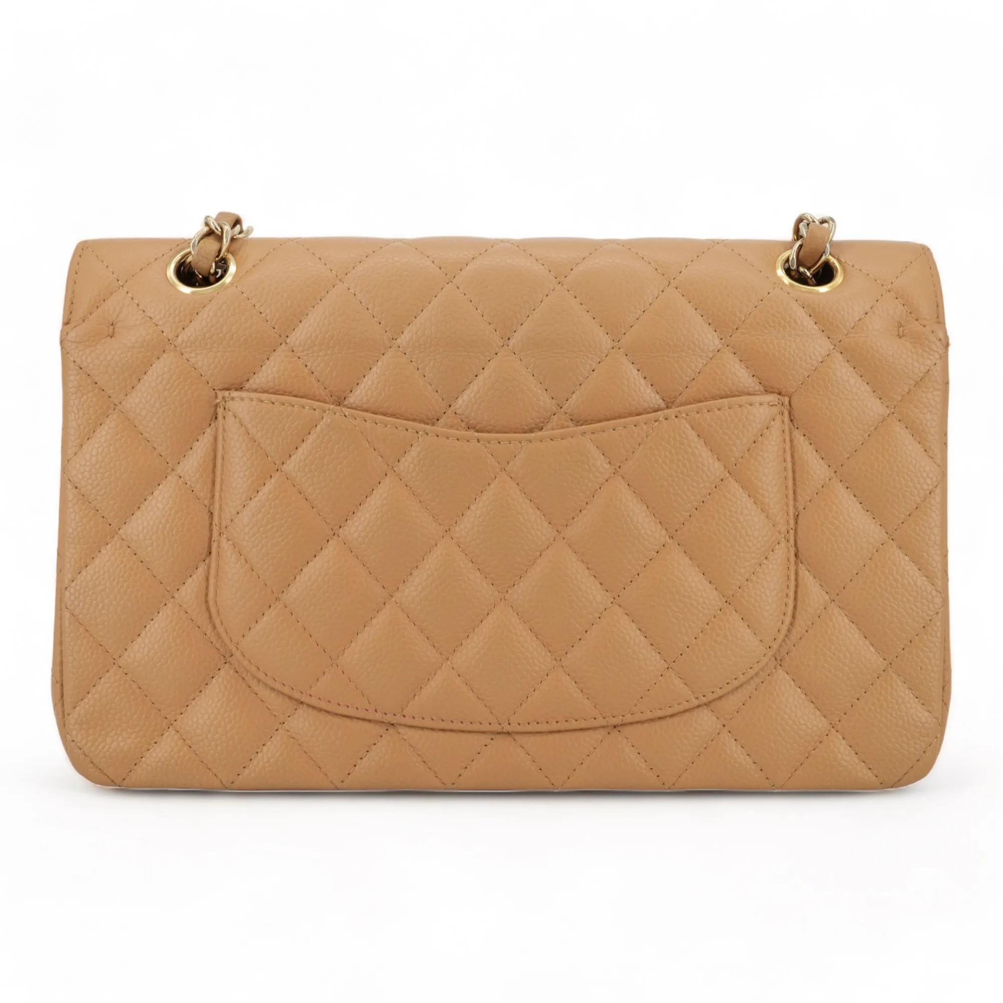 Dark Beige Caviar Medium Classic Double Flap Bag