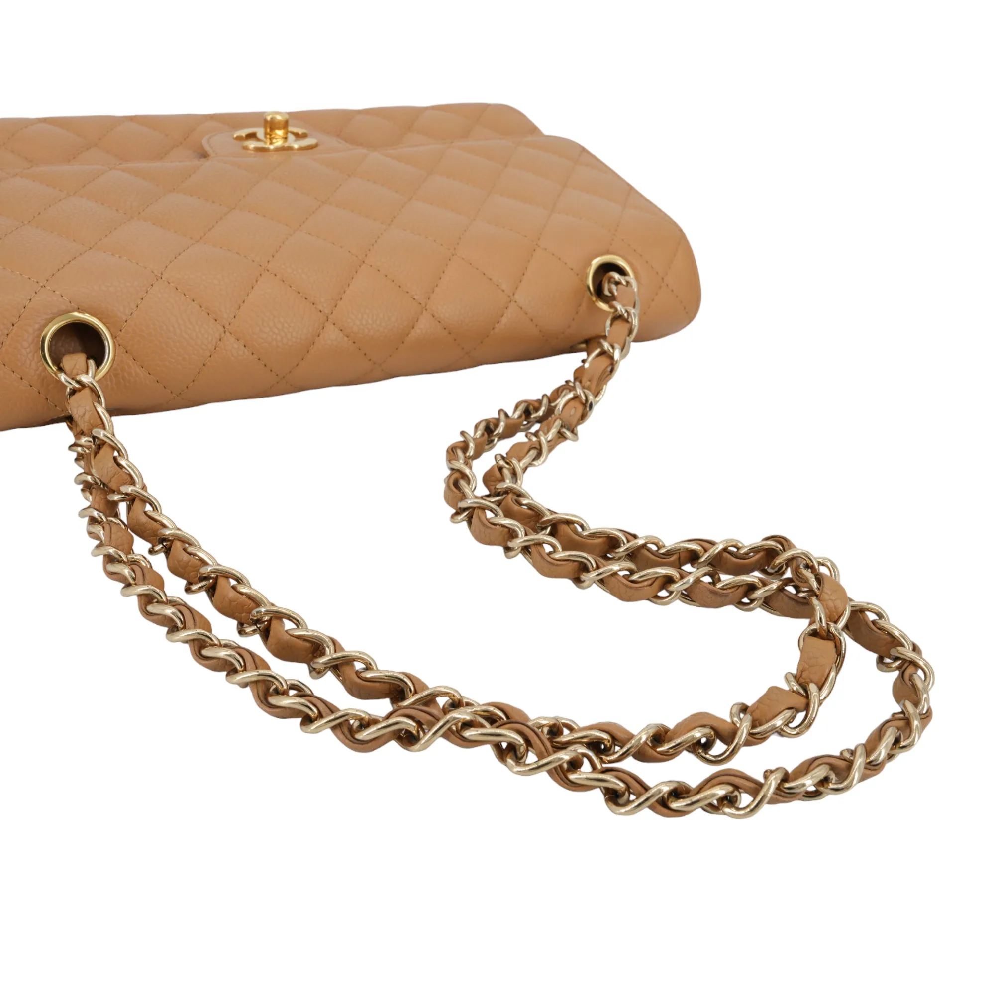 Dark Beige Caviar Medium Classic Double Flap Bag