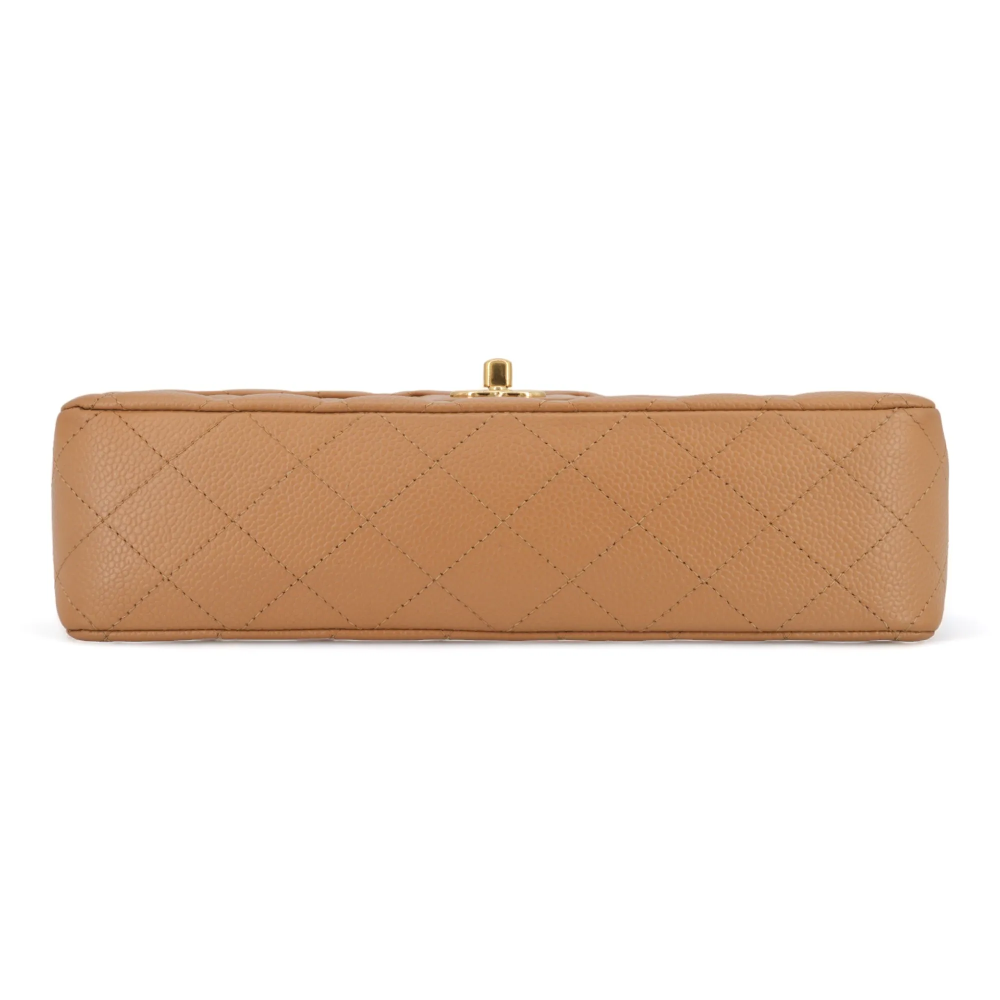 Dark Beige Caviar Medium Classic Double Flap Bag