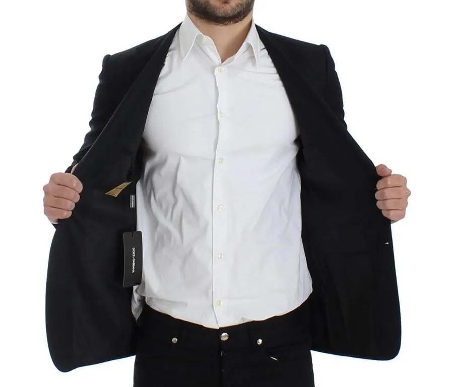 Dark blue wool slim fit blazer