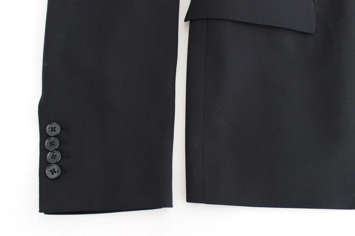 Dark blue wool slim fit blazer