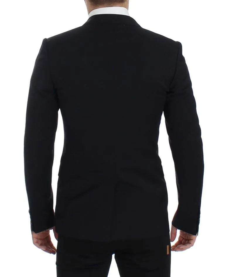Dark blue wool slim fit blazer