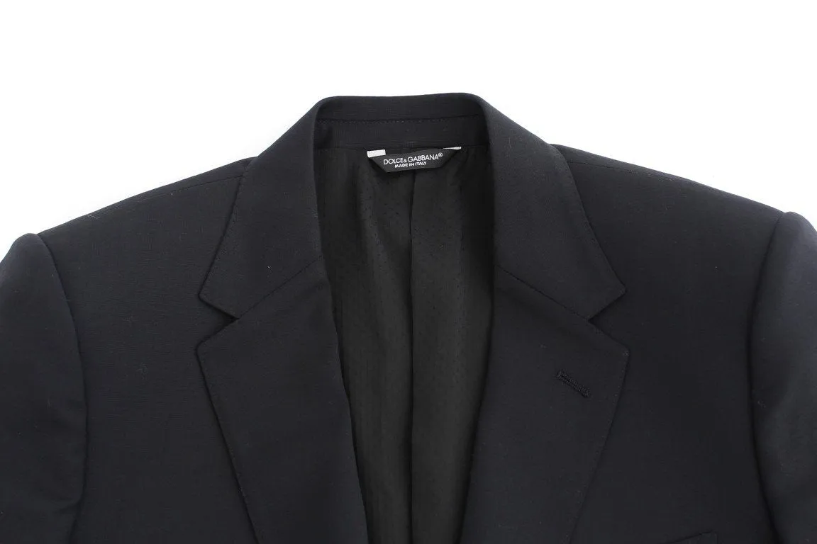 Dark blue wool slim fit blazer