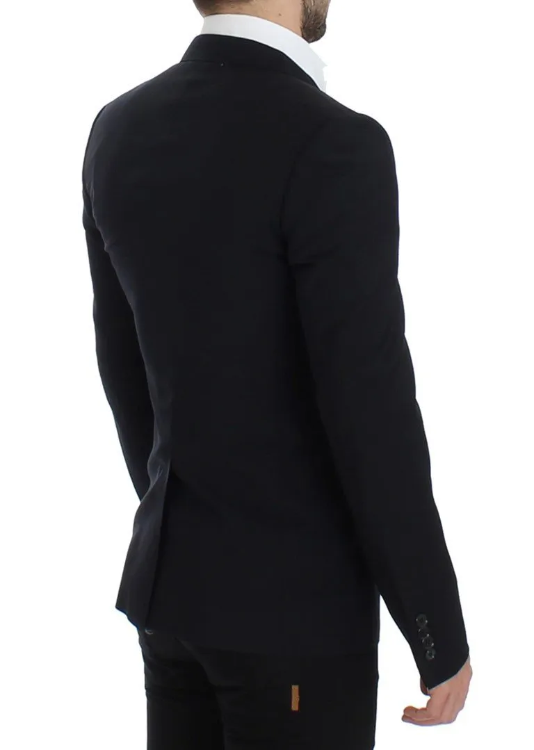 Dark blue wool slim fit blazer