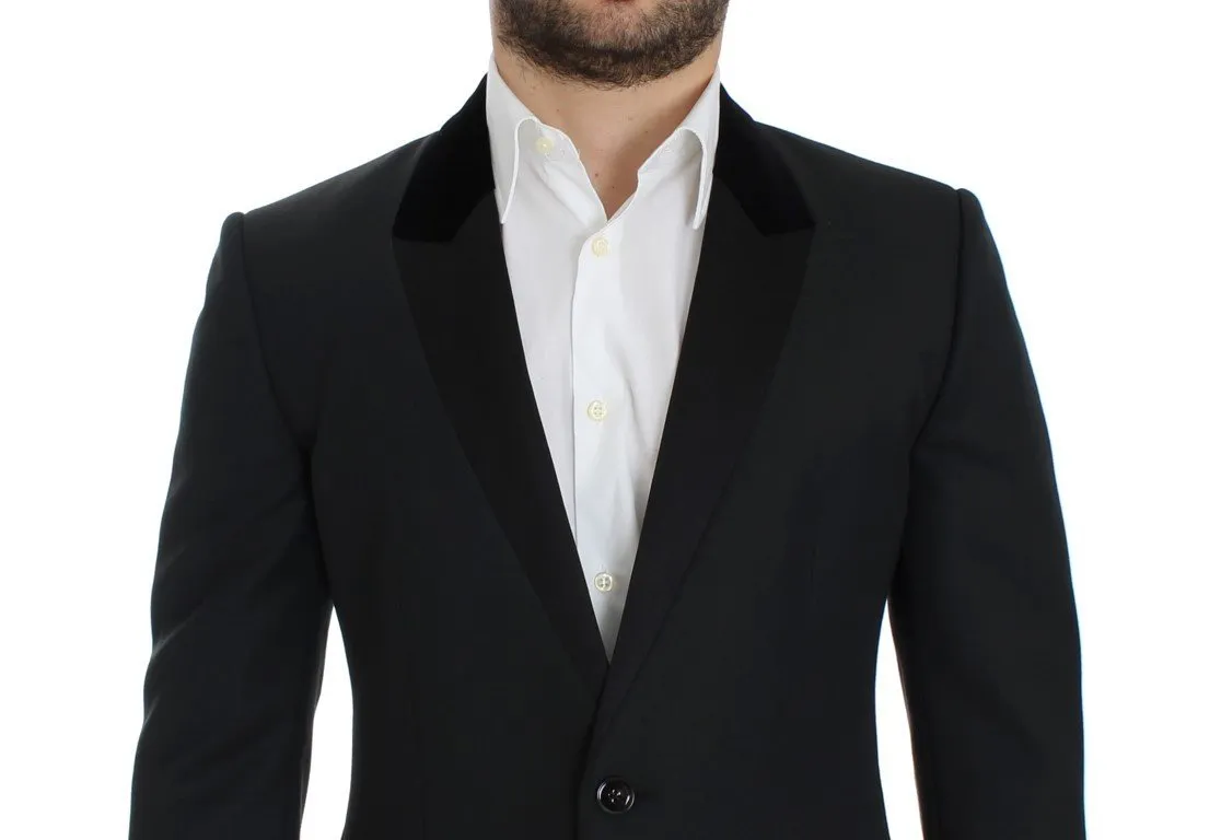 Dark green wool slim fit blazer