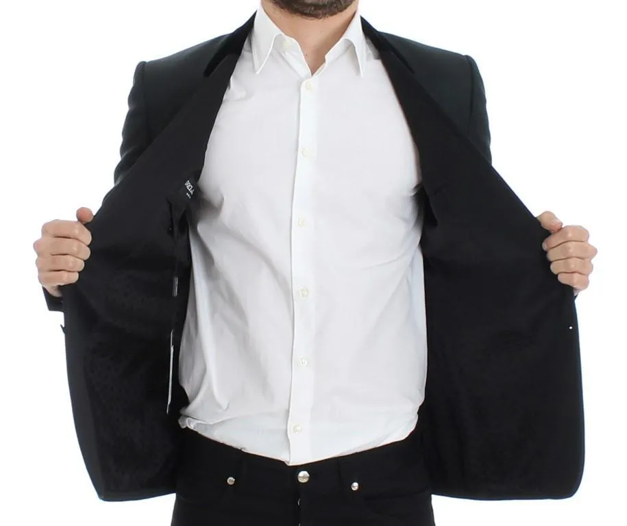 Dark green wool slim fit blazer