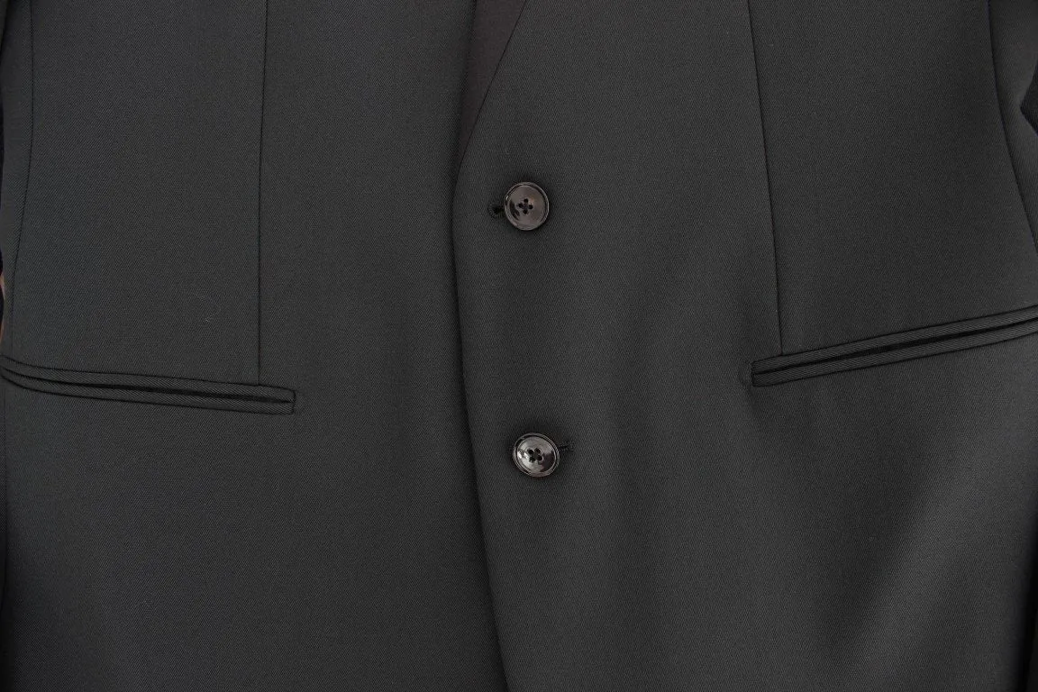 Dark green wool slim fit blazer
