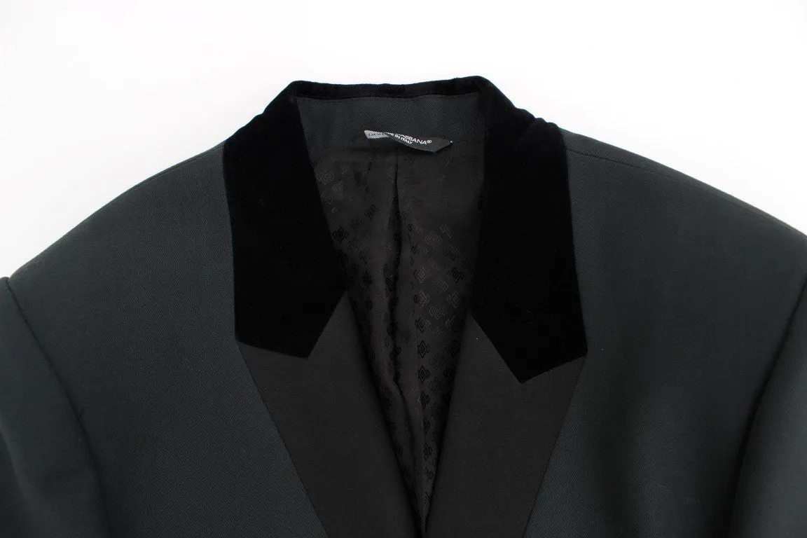 Dark green wool slim fit blazer