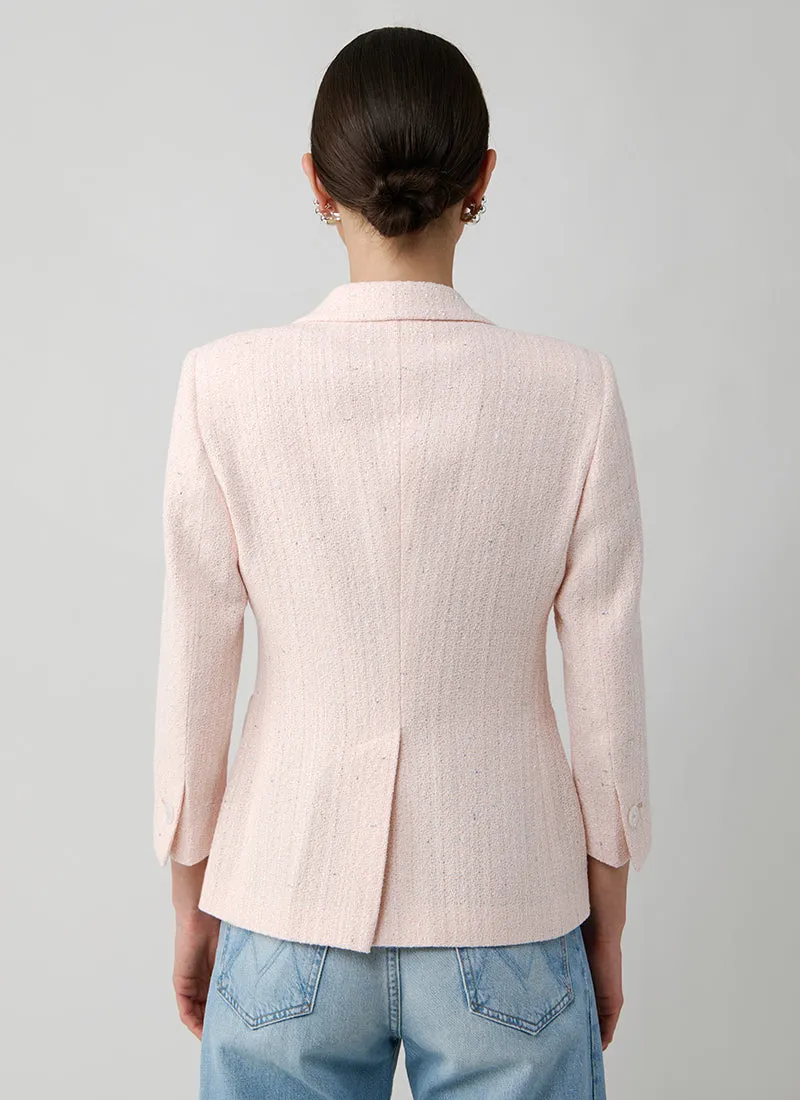 Debra Single Breasted Patch Pocket Boucle Blazer