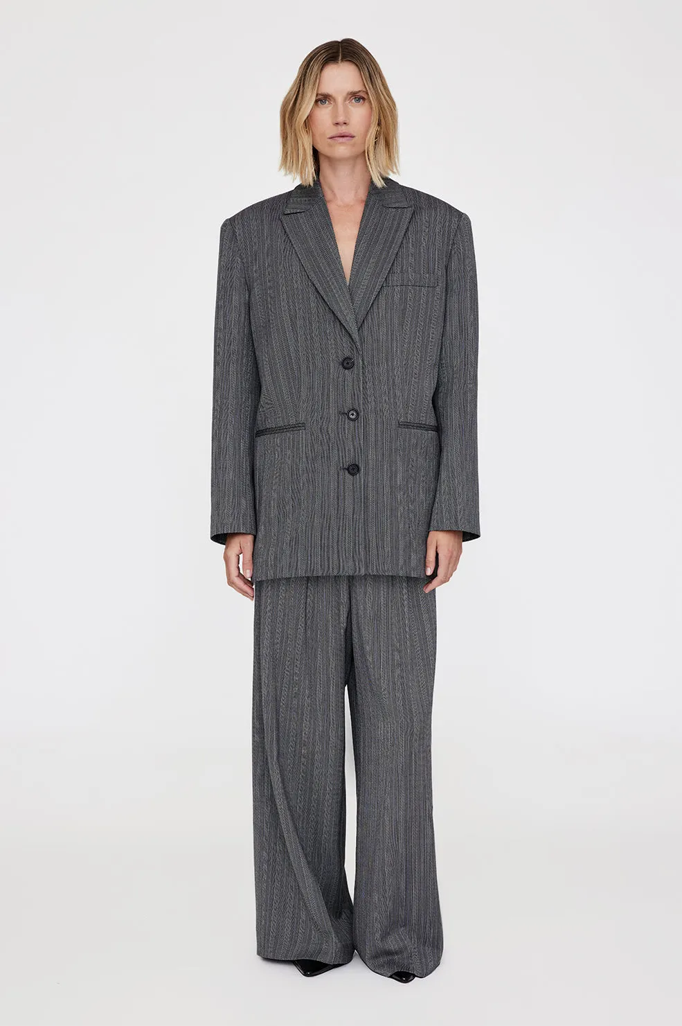 Declan Blazer - Black And Grey Stripe
