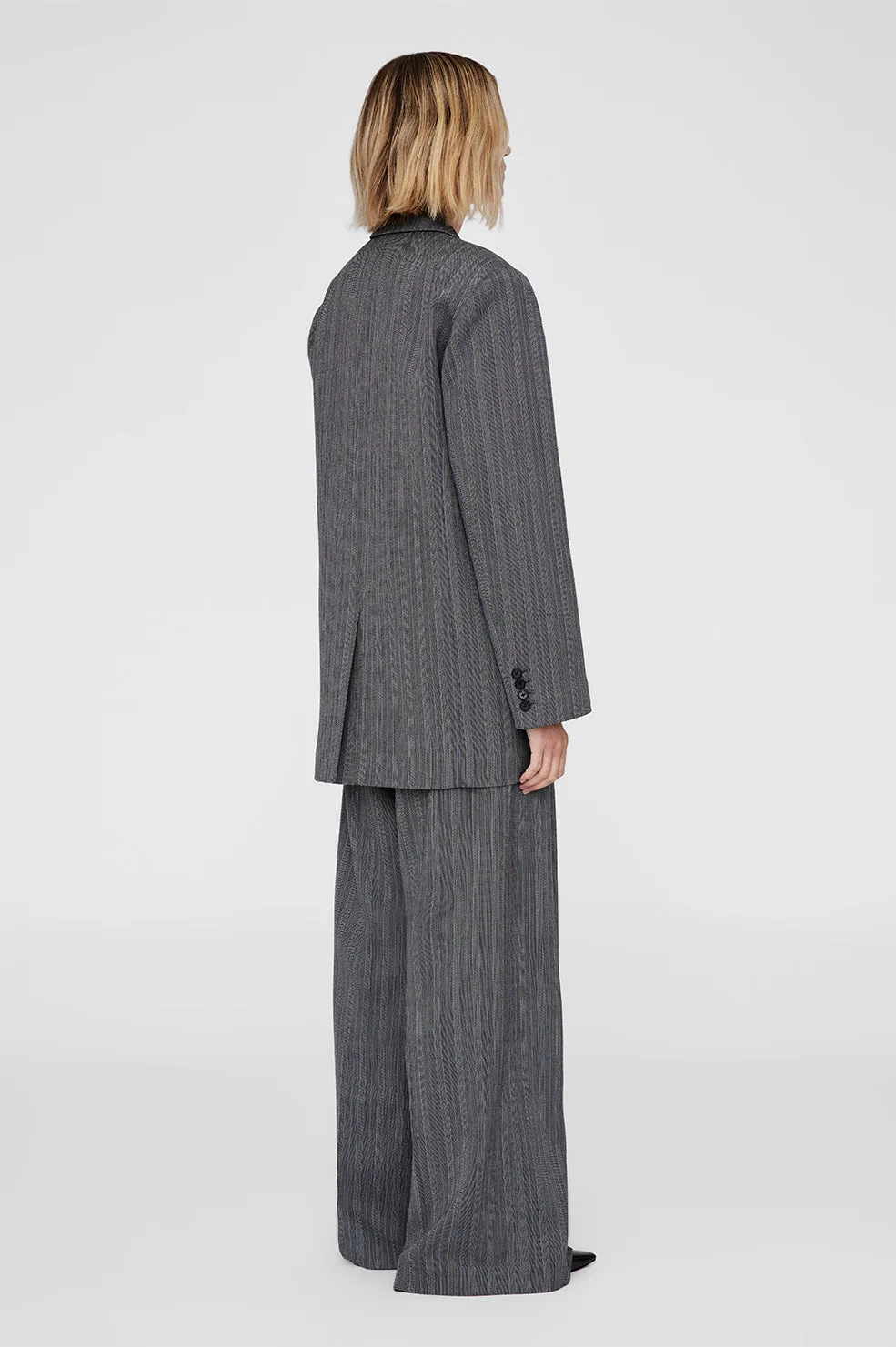 Declan Blazer - Black And Grey Stripe