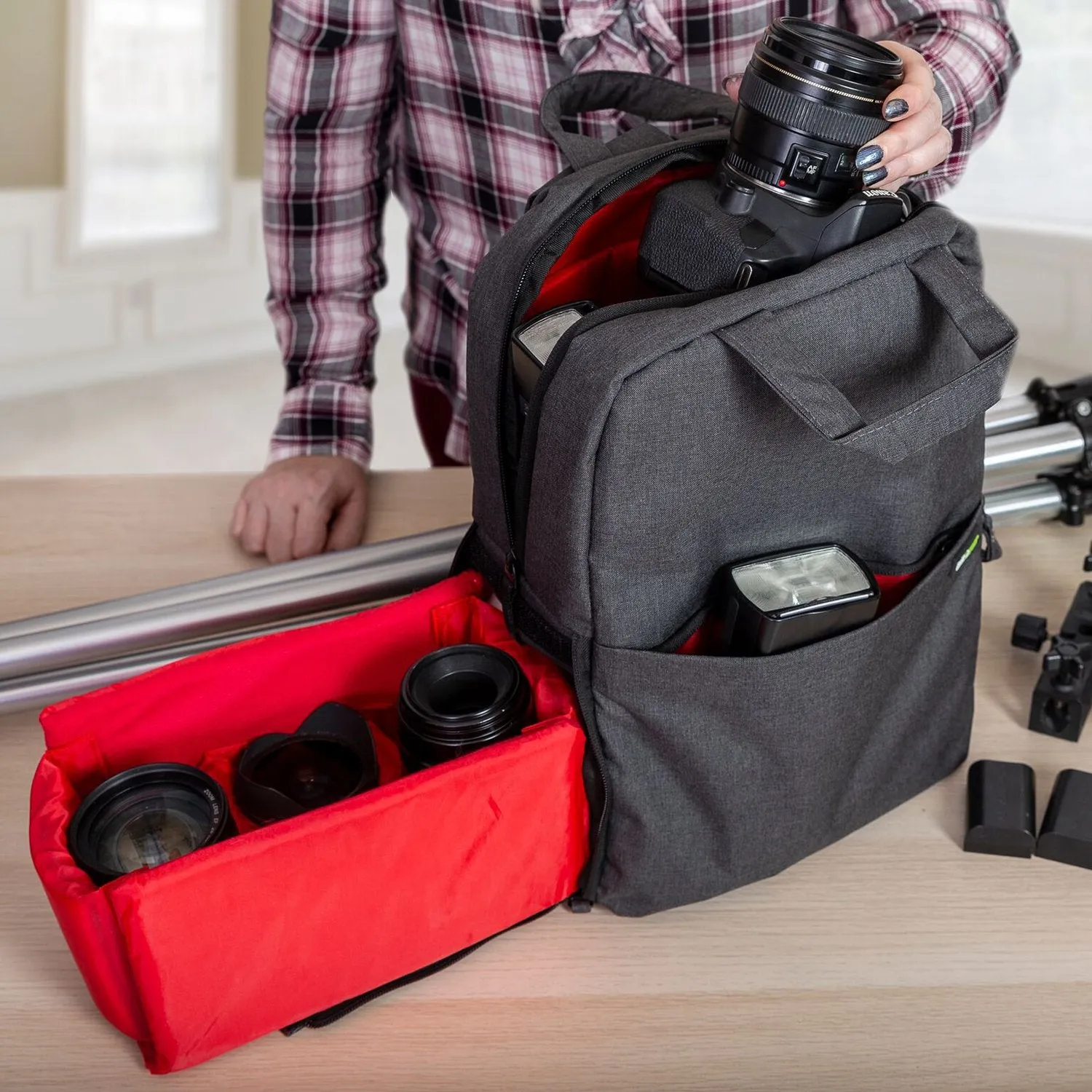 Deco Photo Photo and Video Backpack for Mirrorless and DSLR Cameras and Drones (Dark Grey)