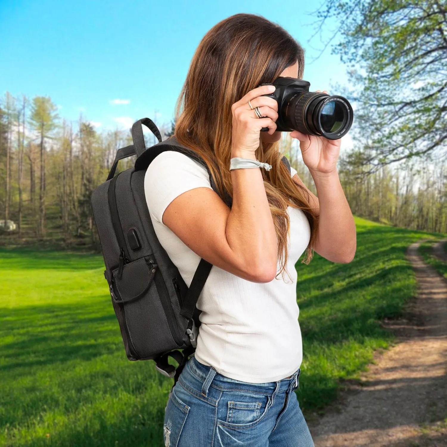 Deco Photo Photo and Video Backpack for Mirrorless and DSLR Cameras and Drones (Dark Grey)