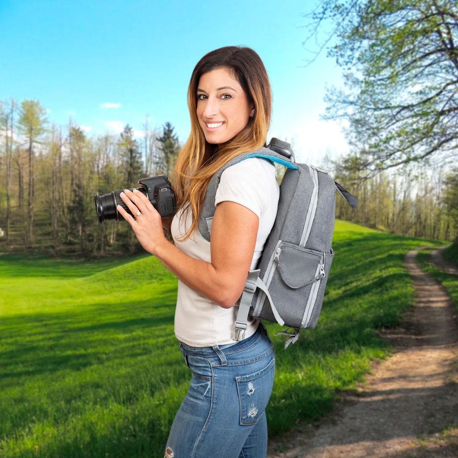 Deco Photo Photo and Video Backpack for Mirrorless and DSLR Cameras and Drones (Dark Grey)