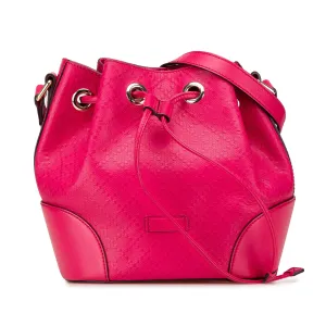 Diamante Leather Bright Bucket Bag