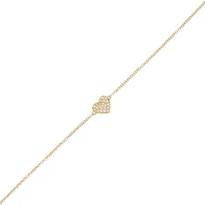 Diamond Heart Bracelet 14K