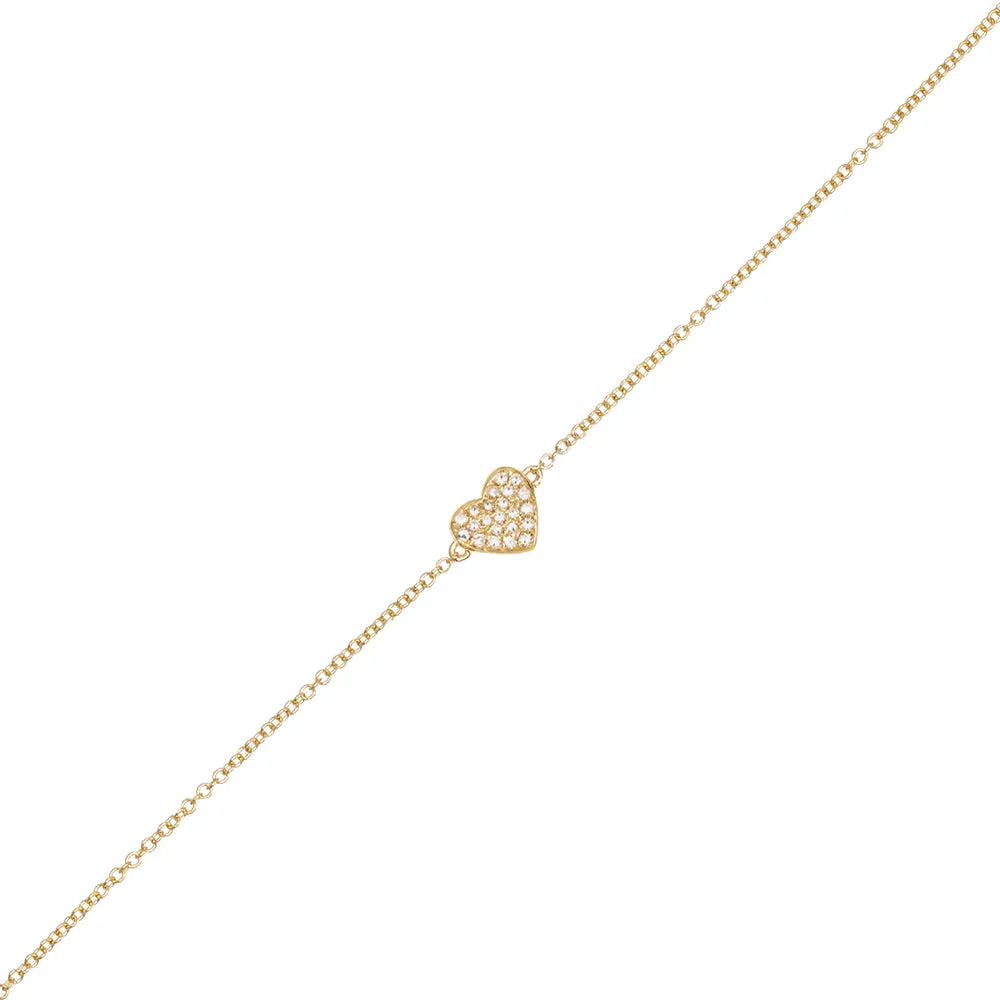 Diamond Heart Bracelet 14K