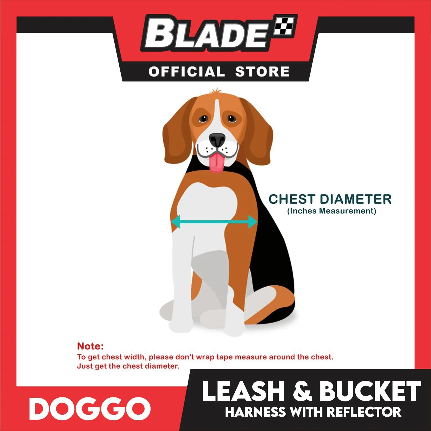Doggo Leash and Bucket Harness with Reflector Extra Small (Blue) Perfect Set for Your Dog