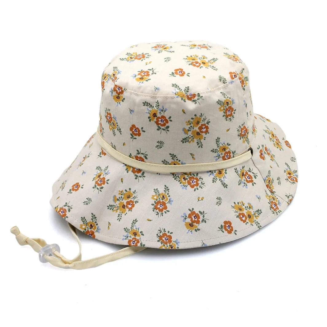 Dora Bucket Hat - Beige Flowers