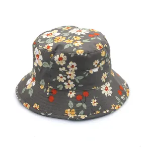 Dora Bucket Hat - Grey Flowers
