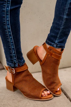 Doria Perforated Mule Sandal Heels