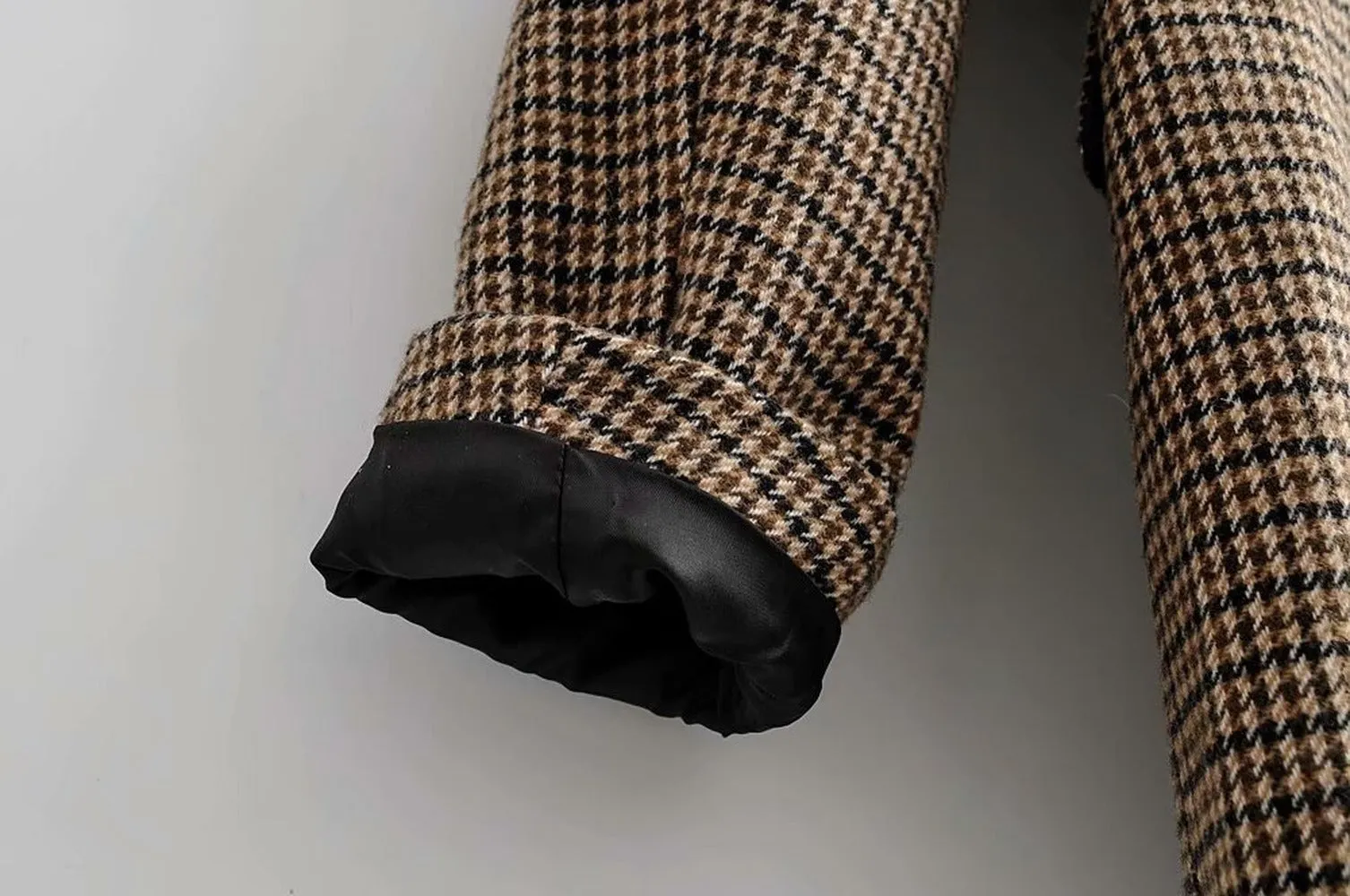 Double-breasted Houndstooth Suit Coat Cardigan Blazers