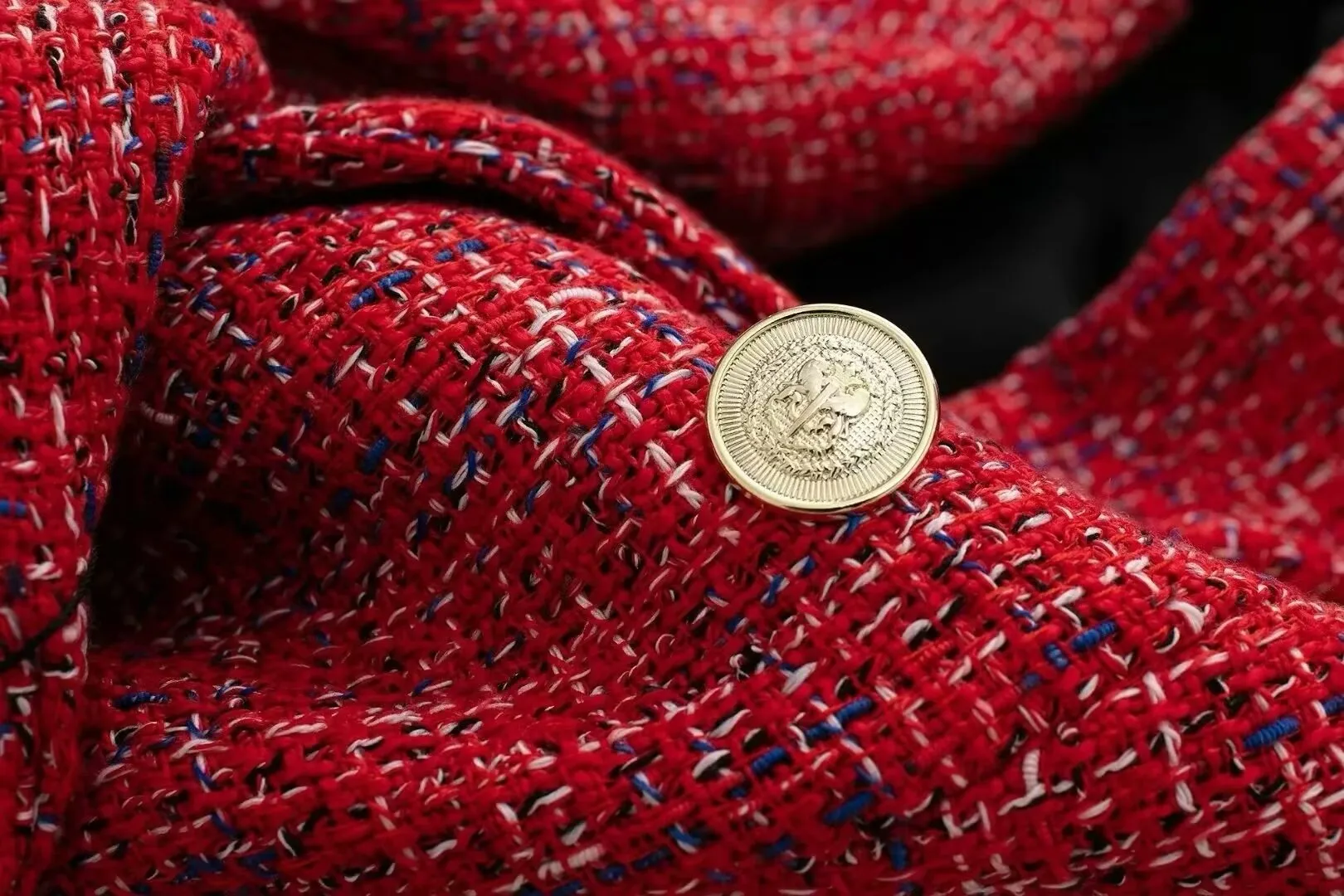 Double Breasted Tweed Blazer