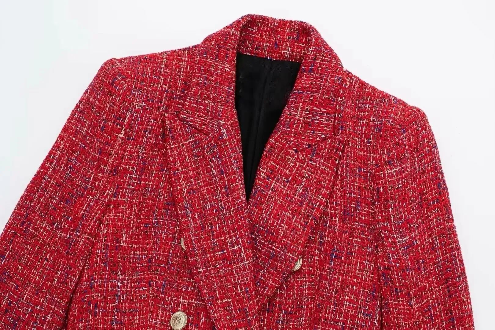 Double Breasted Tweed Blazer