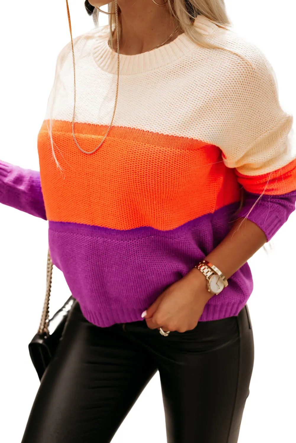 Drop Shoulder Knit Sweater