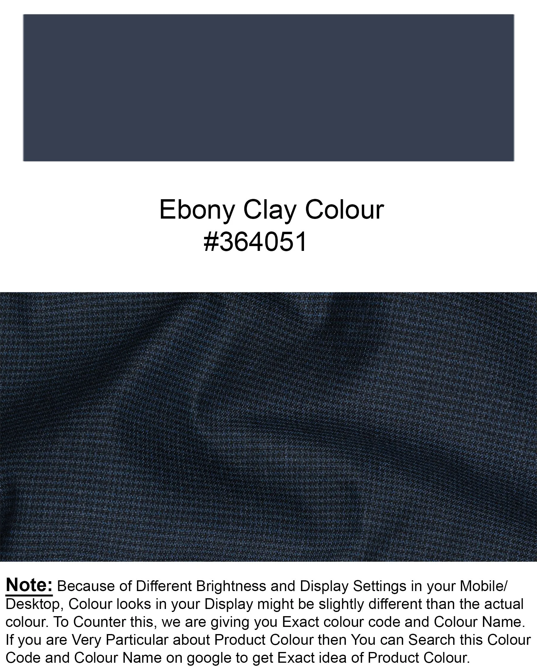 Ebony Clay Blue houndstooth Wool Rich Double Breasted Blazer