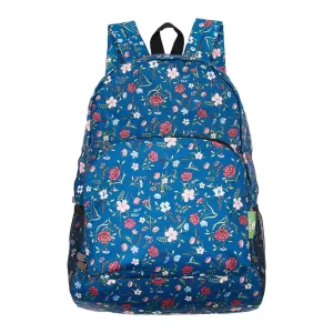 Eco Chic Lightweight Foldable Backpack Navy Floral